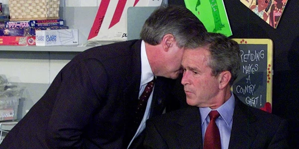 A significant political moment involving two men in American Manhunt: Osama bin Laden.